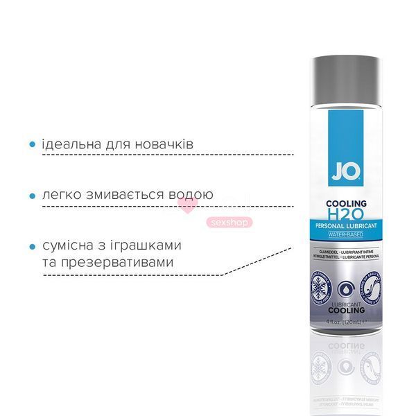 Охолоджувальна змазка на водній основі JO H2O COOLING (120 мл) з ментолом, рослинний гліцерин SO1693 фото
