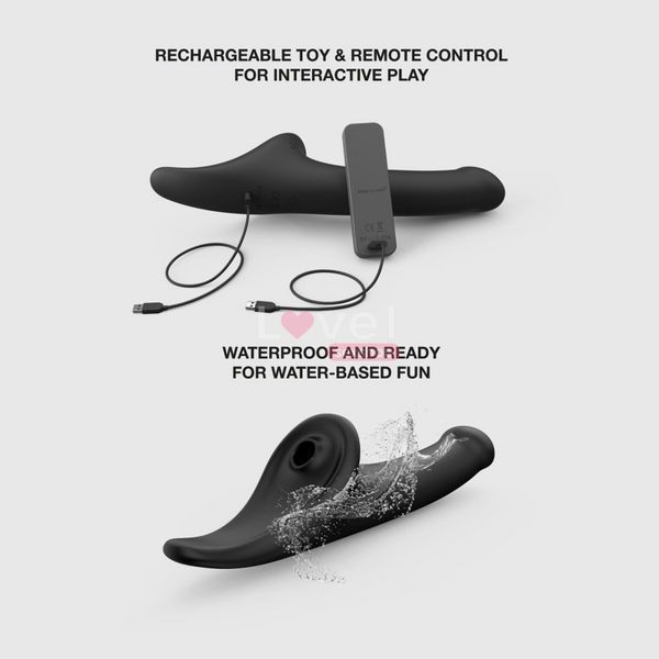 Вібронасадка для страпону з вакуумною стимуляцією Strap-On-Me Multi Orgasm Dildo M Black SX4031 фото