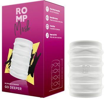 М&rsquo;який мастурбатор Romp Mosh Transparent, двосторонній, наскрізний, для пар та мінету SO8732 фото