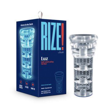 Мастурбатор Blush Rize &ndash; Luz Glow in the Dark Masturbator &ndash; Clear, всмоктування, світиться в темряві SO8833 фото