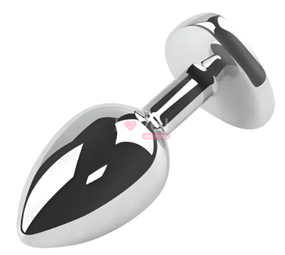 Анальна пробка з кристалом EGZO Silver Heart Plug Rose size S MSH-03S фото