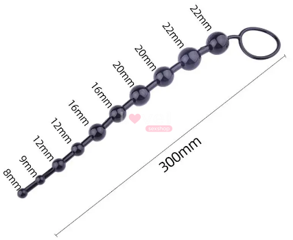 Анальные бусы Jelly Anal Beads Black SKN-ANL033 Black фото