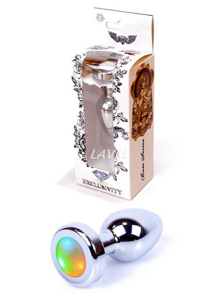 Анальная металлическая пробка с кристаллом Boss Jewellery Silver Plug Disco, 7см, ø2,7см 62530064-00007 фото