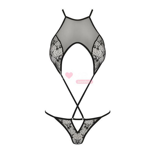 Ажурний боді Passion AZALIA BODY S/M, black SO4132 фото