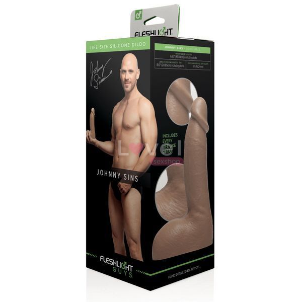 Фаллоимитатор Fleshlight Guys: Johnny Sins Dildo, по слепку пениса, лысый из Браззерс SO5515 фото