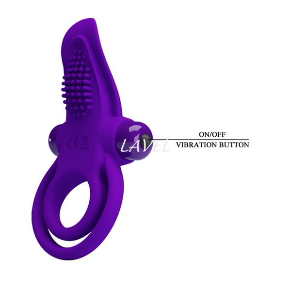 Ерекційне кільце з вібрацією на пеніс Pretty Love Vibro Penis Ring Purple 6603BI0768 фото