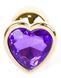 Анальная пробка металлическая с кристаллом сердце Jewellery BRONZE, кристалл фиолет (дл 7см, ширина 2,7см) BS6400043 фото 2
