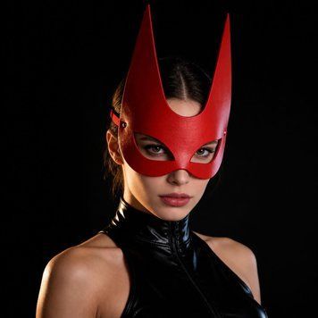 Маска з екошкіри Sienna Rouge Mask, червона TNS3078 фото
