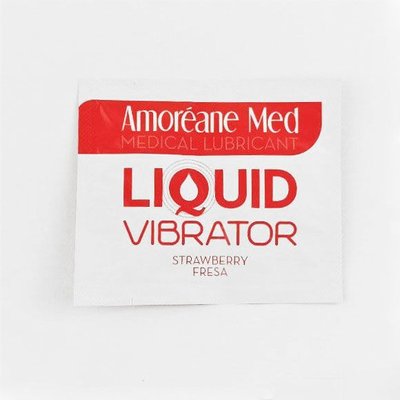 Пробник лубриканта с эффектом вибрации Amoreane Med Liquid Vibrator Strawberry (2 мл) SO3991 фото