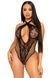 Кружевное тедди Leg Avenue Lace and net halter teddy One size Black, глубокий вырез, халтер SO8557 фото 1