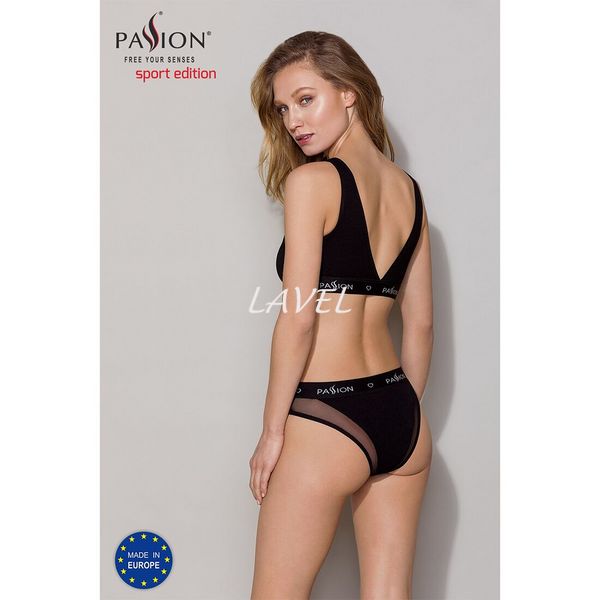 Трусики з прозорою вставкою Passion PS002 PANTIES M, black SO4192 фото