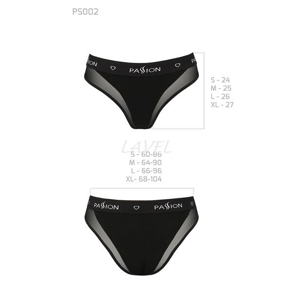 Трусики з прозорою вставкою Passion PS002 PANTIES M, black SO4192 фото