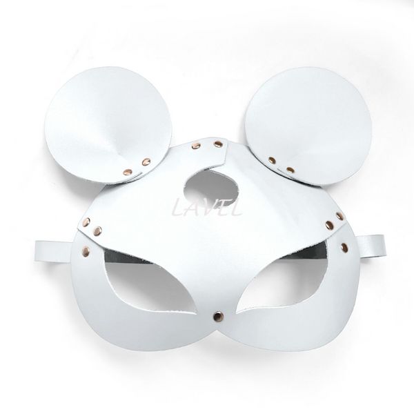 Кожаная маска зайки Art of Sex - Mouse Mask, цвет Белый SO9651 фото