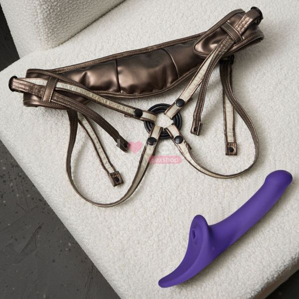 Вибронасадка для страпона с вакуумной стимуляцией Strap-On-Me Multi Orgasm Dildo S Purple SX4032 фото