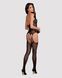 Бодістокінг Obsessive Bodystocking G316 S/M/L, квітковий декор, схрещені підв&rsquo;язки SO7240 фото 4