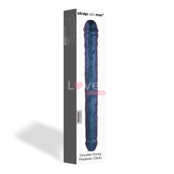 Фалоімітатор подвійний Strap-On-Me DOUBLE DONG REALISTIC DILDO - SNAKY METALLIC COLOR SX1389 фото