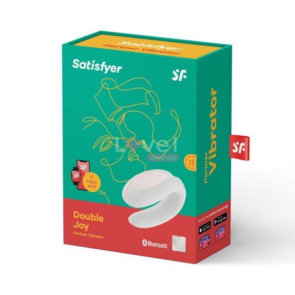 Смартвібратор для пар Satisfyer Double Joy White із широким кліторальним стимулятором SO3897 фото