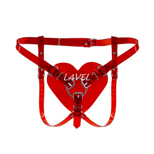 Трусики Сердце для страпона Feral Feelings - Hearts Strap-on Belt Red Trasparent SO9314 фото