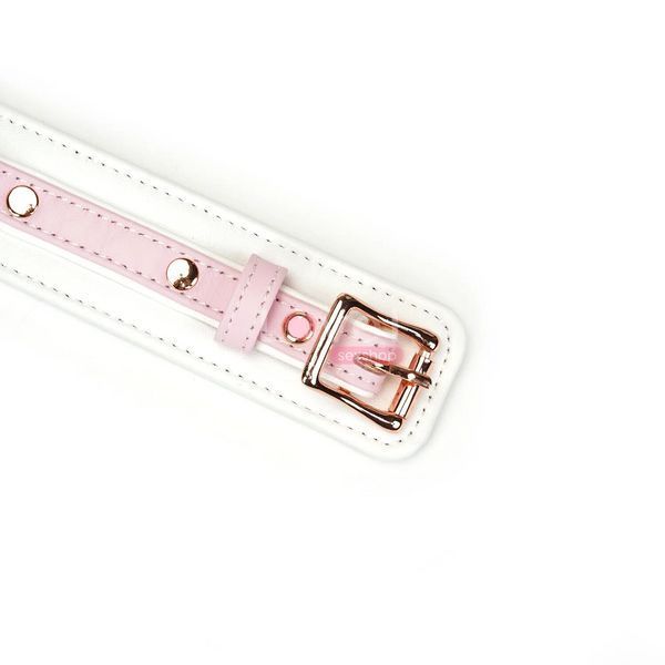 Ошейник с поводком Liebe Seele White & Pink Fairy Goat Leather Collar SX2826 фото