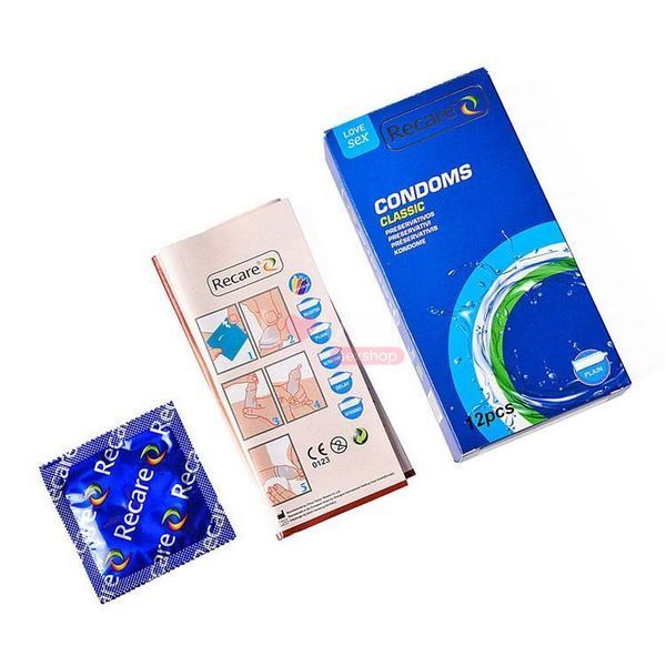 Презервативи Recare Classic Condoms 12 шт, класичні SX3327 фото