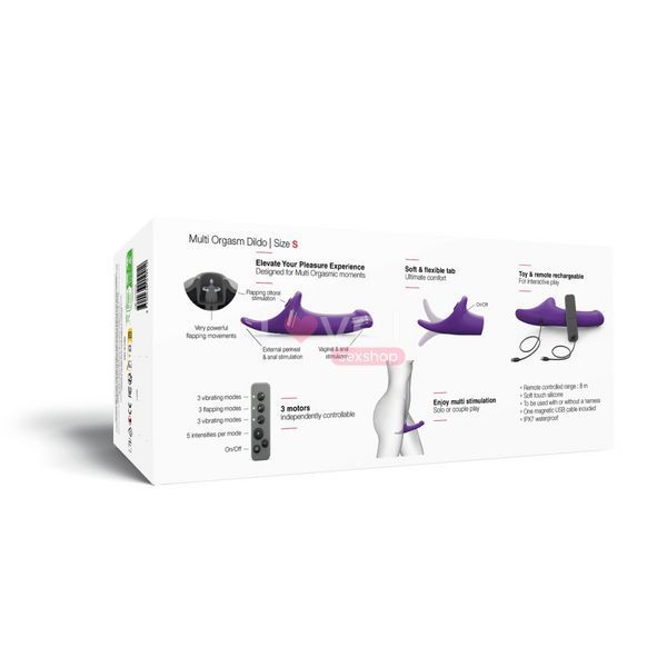 Вибронасадка для страпона с вакуумной стимуляцией Strap-On-Me Multi Orgasm Dildo M Purple SX4033 фото