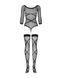 (SALE) Бодистокинг Obsessive Bodystocking G320 S/M/L, чулки, боди, декор в виде линий SO7241 фото 6