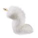 Металева анальна пробка Лисячий хвіст LOCKINK SEVANDA White Fox-Tail Anal Rose-shape Plug SX0866 фото 1