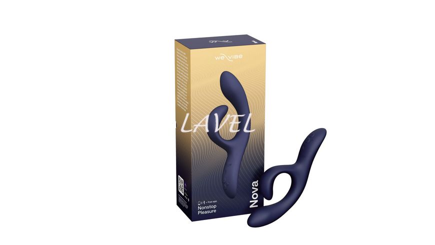 Смарт вибратор-кролик We-Vibe Nova Midnight Blue, эргономичный, регулируемый угол наклона ствола SO6931 фото