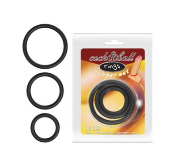 Набор эрекционных колец - Cock & Ball Rings Rubber Set 6603BI0064 фото