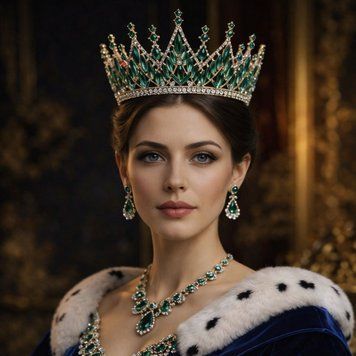 Розкішна кришталева корона Amelia із зеленими кристалами, золота TNS1343 фото