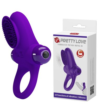 Ерекційне кільце з вібрацією на пеніс Pretty Love Vibro Penis Ring II Purple 6603BI0728 фото