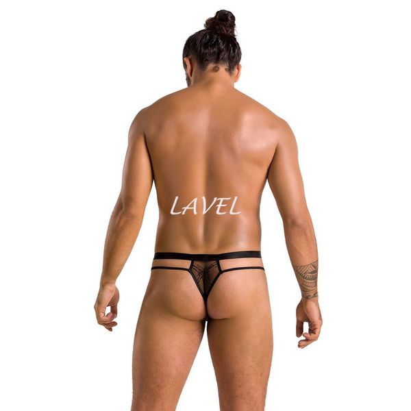 Мужские прозрачные стринги Passion 029 Thong Collin L/XL Black, сетка SO7558 фото