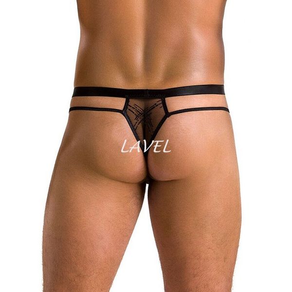 Мужские прозрачные стринги Passion 029 Thong Collin L/XL Black, сетка SO7558 фото