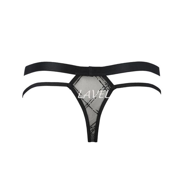 Мужские прозрачные стринги Passion 029 Thong Collin L/XL Black, сетка SO7558 фото