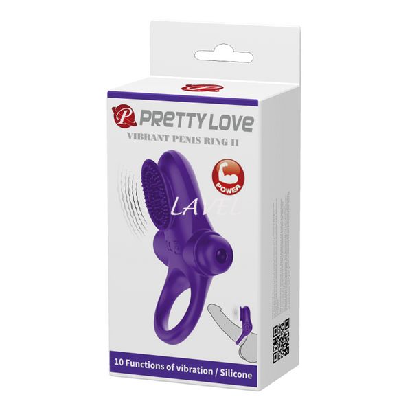 Ерекційне кільце з вібрацією на пеніс Pretty Love Vibro Penis Ring II Purple 6603BI0728 фото