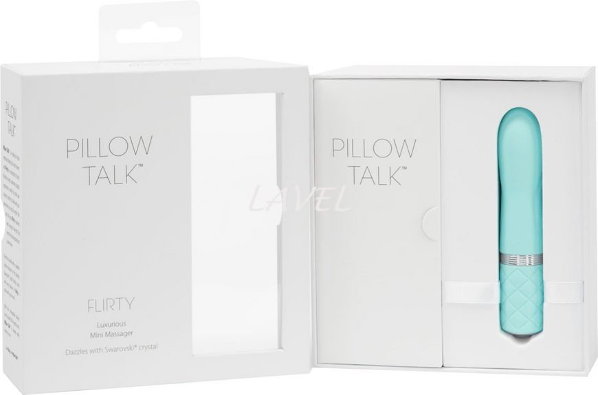 Роскошный вибратор PILLOW TALK - Flirty Teal с кристаллом Сваровски, гибкая головка SO2726 фото