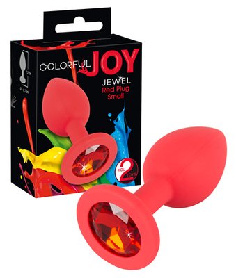 Анальная силиконовая пробка Colorful Joy Jewel Red Plug, S (длина 7,2см, диаметр 2,7см) 61325171270000 фото