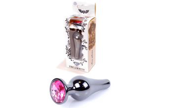 Анальная пробка металлическая с кристаллом Jewellery Dark SILVER BS6400053 фото