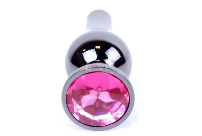 Анальная пробка металлическая с кристаллом Jewellery Dark SILVER BS6400053 фото