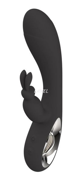 Вибратор – кролик для двойной стимуляции Bella, из силикона, черный BS26152-2 фото