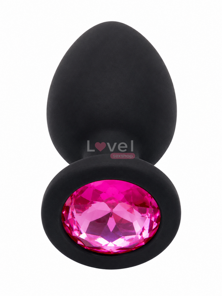 Анальна пробка Jewellery Silicone Black Plug M Pink 62530064-00087 фото