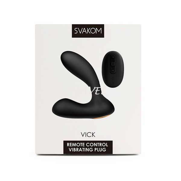 Массажер простаты и вибратор точки G с пультом ДУ Svakom Vick Black SO4849 фото