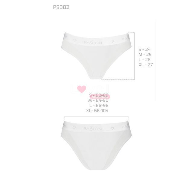 Трусики с прозрачной вставкой Passion PS002 PANTIES M, white SO4196 фото