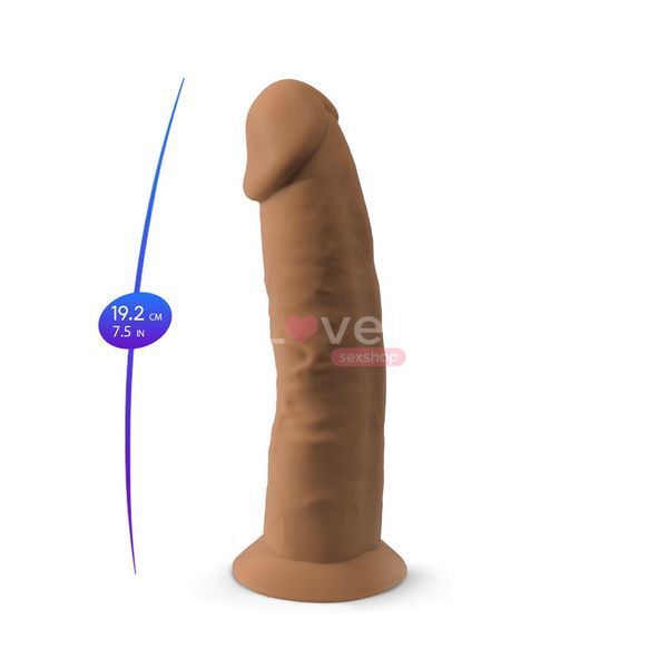 Фалоімітатор SilexD Henry Caramel (MODEL 2 size 7.5in), двошаровий, силікон + Silexpan, діаметр 4,8 см SX3434 фото