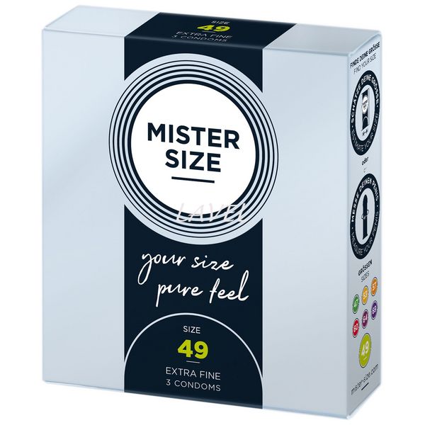 Презервативи Mister Size - pure feel - 49 (3 condoms), товщина 0,05 мм SO8033 фото