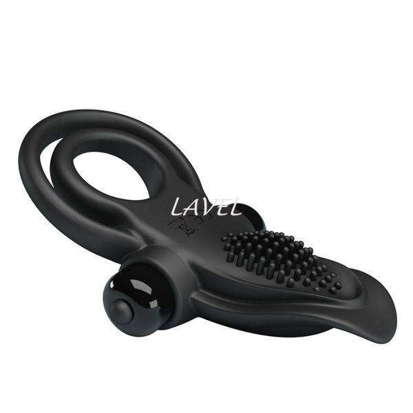 Ерекційне кільце з вібрацією на пеніс Pretty Love Vibro Penis Ring Black 6603BI0724 фото