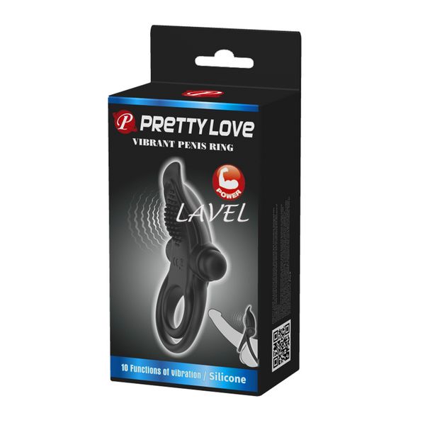 Ерекційне кільце з вібрацією на пеніс Pretty Love Vibro Penis Ring Black 6603BI0724 фото