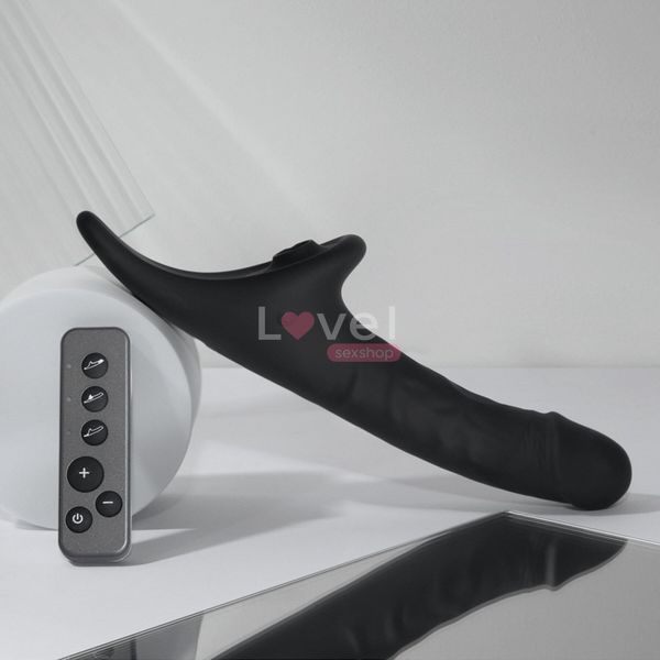 Вібронасадка для страпону з вакуумною стимуляцією Strap-On-Me Multi Orgasm Realistic Dildo L Black SX4038 фото