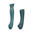 Смартвібратор 3в1 Zalo &mdash; Queen Set Jewel Green, пульсівна перлина та вакуум, кристал Swarovski SO6663 фото