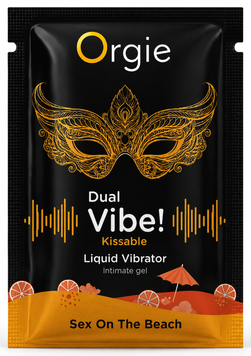 Пробник, рідкий вібратор коктейль Orgie Секс на пляжі DUAL VIBE!, 1 мл S03517328 фото